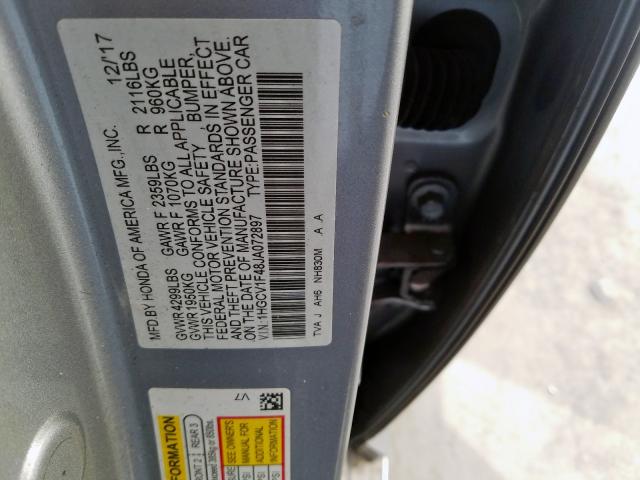 Photo 9 VIN: 1HGCV1F48JA072897 - HONDA ACCORD EX 