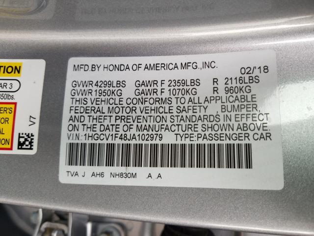 Photo 9 VIN: 1HGCV1F48JA102979 - HONDA ACCORD EX 