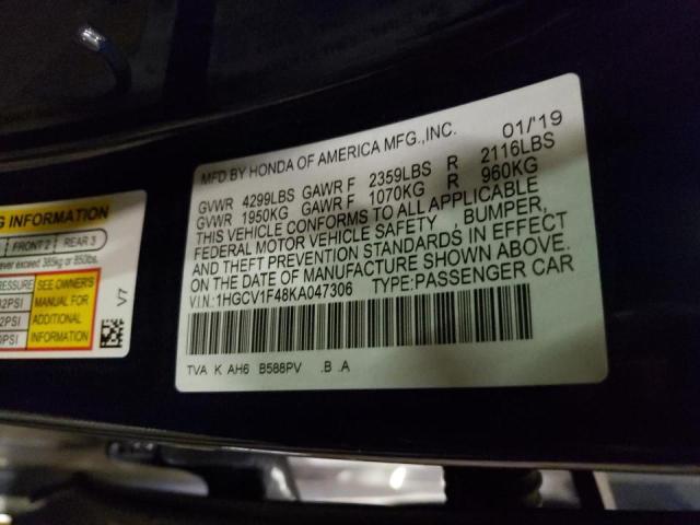 Photo 9 VIN: 1HGCV1F48KA047306 - HONDA ACCORD EX 