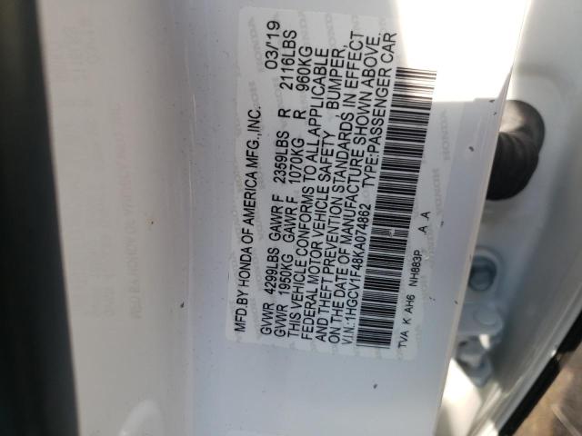 Photo 9 VIN: 1HGCV1F48KA074862 - HONDA ACCORD EX 