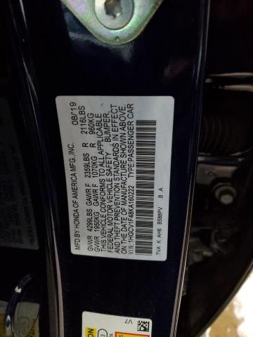 Photo 12 VIN: 1HGCV1F48KA160222 - HONDA ACCORD EX 