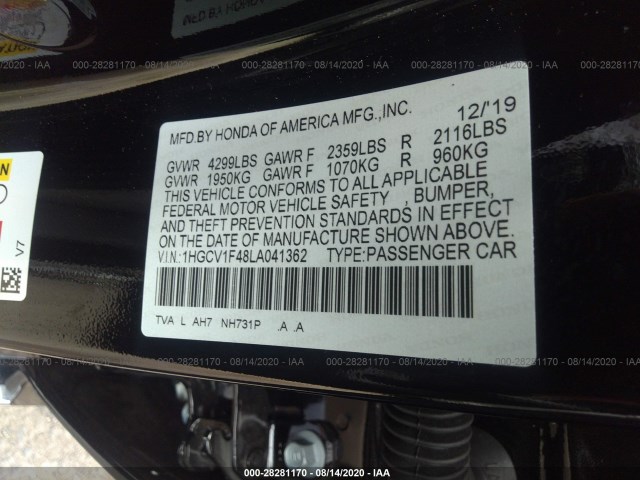 Photo 8 VIN: 1HGCV1F48LA041362 - HONDA ACCORD SEDAN 