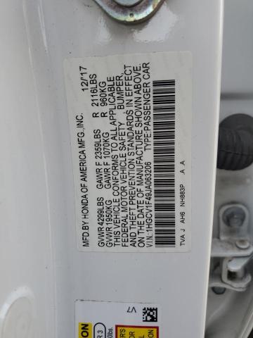 Photo 11 VIN: 1HGCV1F49JA063206 - HONDA ACCORD EX 