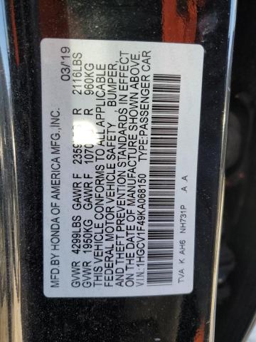 Photo 11 VIN: 1HGCV1F49KA068150 - HONDA ACCORD 