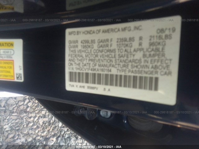 Photo 8 VIN: 1HGCV1F49KA160164 - HONDA ACCORD SEDAN 