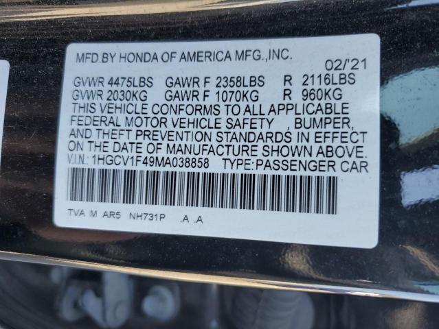 Photo 11 VIN: 1HGCV1F49MA038858 - HONDA ACCORD SPO 