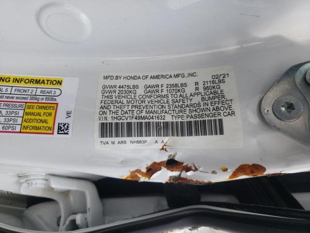 Photo 9 VIN: 1HGCV1F49MA041632 - HONDA ACCORD SPO 