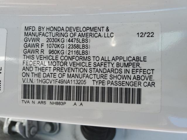 Photo 11 VIN: 1HGCV1F49NA113205 - HONDA ACCORD SPO 