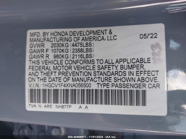 Photo 8 VIN: 1HGCV1F4XNA056500 - HONDA ACCORD SPO 