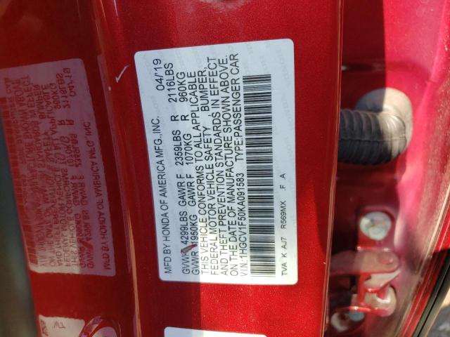 Photo 12 VIN: 1HGCV1F50KA091583 - HONDA ACCORD EXL 