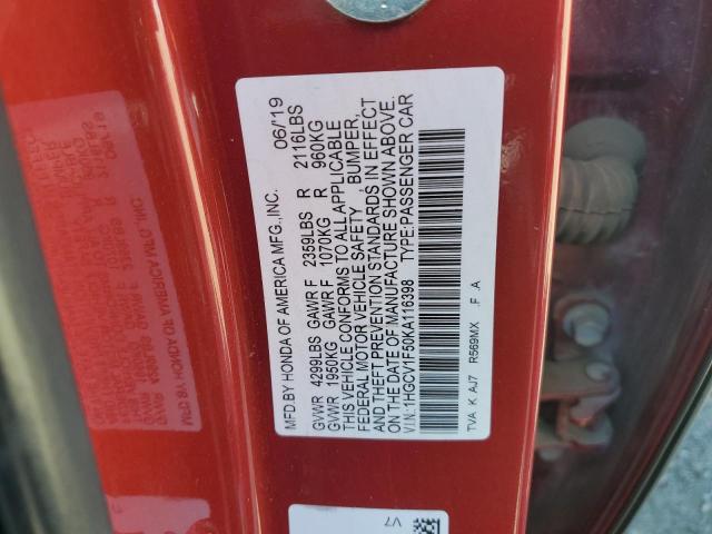 Photo 12 VIN: 1HGCV1F50KA116398 - HONDA ACCORD 