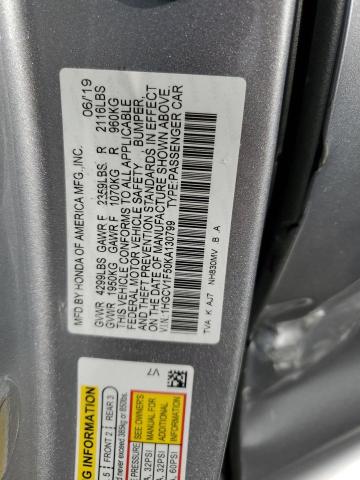 Photo 11 VIN: 1HGCV1F50KA130799 - HONDA ACCORD EXL 