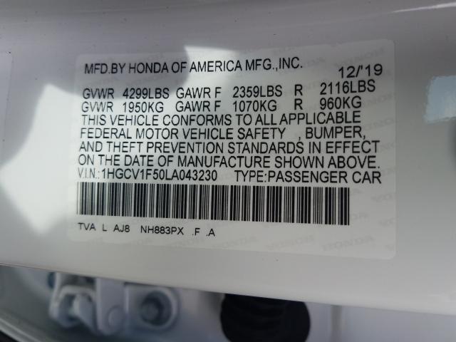 Photo 9 VIN: 1HGCV1F50LA043230 - HONDA ACCORD EXL 