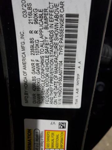 Photo 11 VIN: 1HGCV1F50LA077104 - HONDA ACCORD EXL 