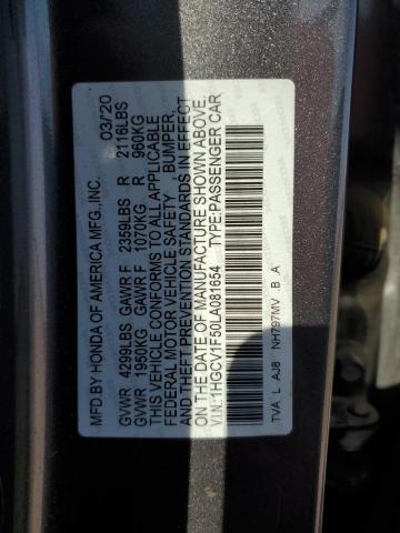 Photo 12 VIN: 1HGCV1F50LA081654 - HONDA ACCORD EXL 