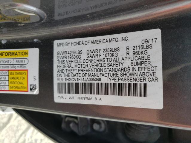 Photo 12 VIN: 1HGCV1F51JA005048 - HONDA ACCORD EXL 