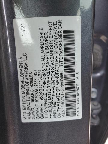 Photo 11 VIN: 1HGCV1F51NA004584 - HONDA ACCORD EXL 