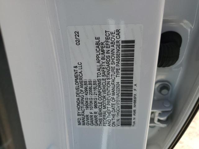 Photo 11 VIN: 1HGCV1F51NA022924 - HONDA ACCORD EXL 