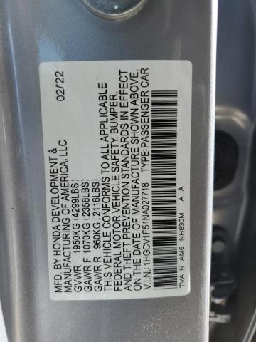 Photo 12 VIN: 1HGCV1F51NA027718 - HONDA ACCORD EXL 