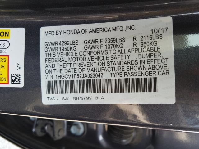 Photo 9 VIN: 1HGCV1F52JA023042 - HONDA ACCORD EXL 