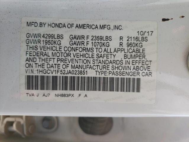 Photo 9 VIN: 1HGCV1F52JA023851 - HONDA ACCORD EXL 