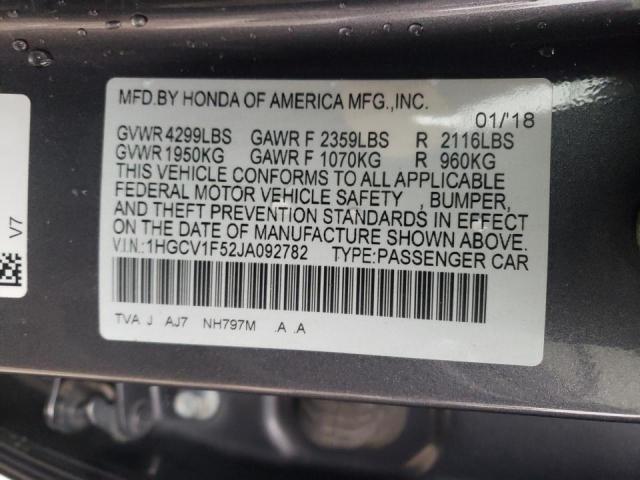 Photo 9 VIN: 1HGCV1F52JA092782 - HONDA ACCORD EXL 