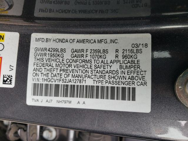 Photo 11 VIN: 1HGCV1F52JA127871 - HONDA ACCORD EXL 