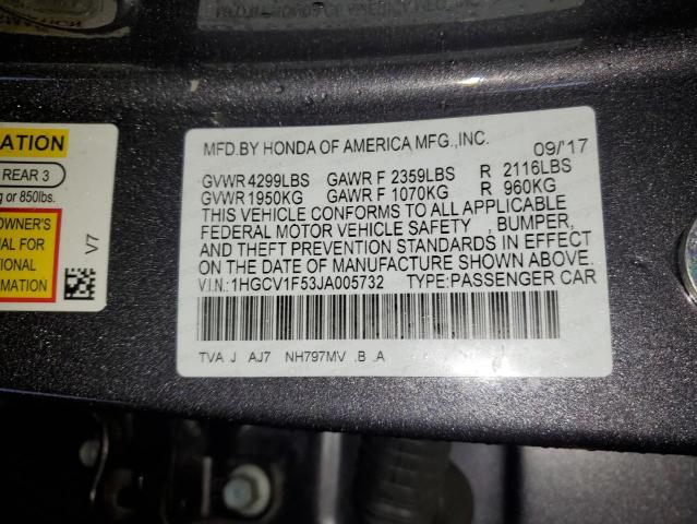 Photo 12 VIN: 1HGCV1F53JA005732 - HONDA ACCORD EXL 