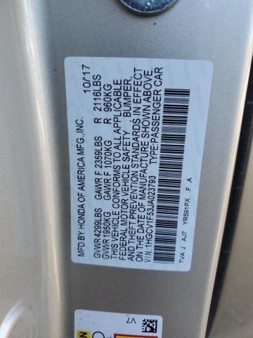 Photo 12 VIN: 1HGCV1F53JA023793 - HONDA ACCORD EXL 