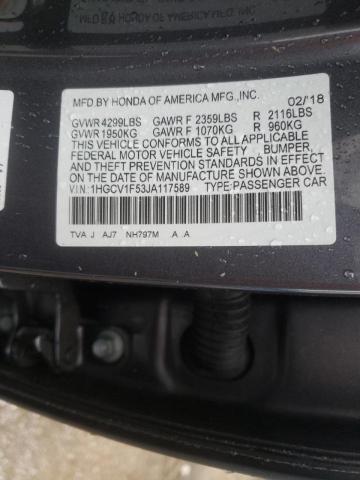 Photo 9 VIN: 1HGCV1F53JA117589 - HONDA ACCORD EXL 