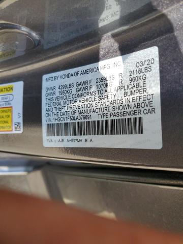 Photo 11 VIN: 1HGCV1F53LA076691 - HONDA ACCORD EXL 