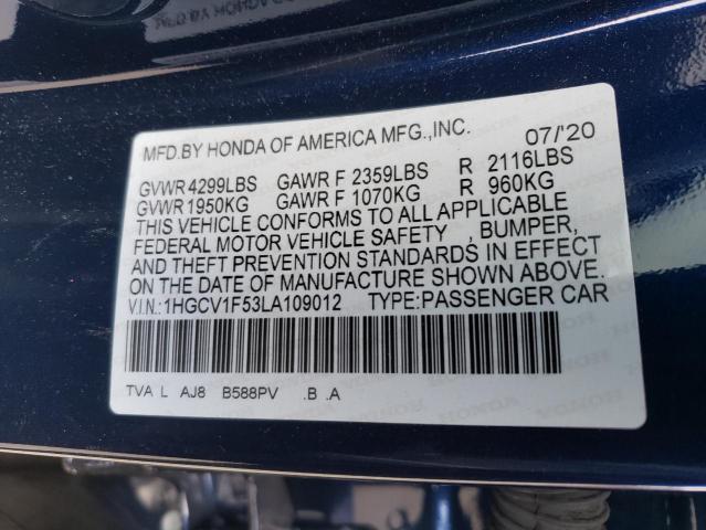 Photo 11 VIN: 1HGCV1F53LA109012 - HONDA ACCORD EXL 