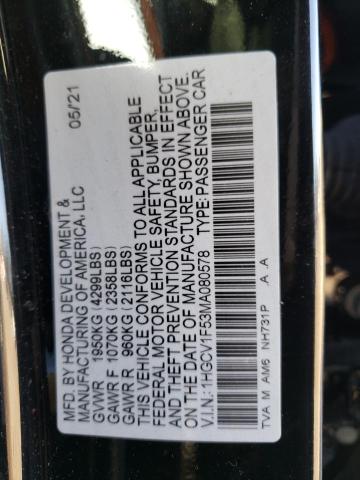 Photo 9 VIN: 1HGCV1F53MA080578 - HONDA ACCORD EXL 