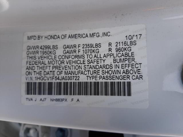 Photo 9 VIN: 1HGCV1F54JA030722 - HONDA ACCORD EXL 