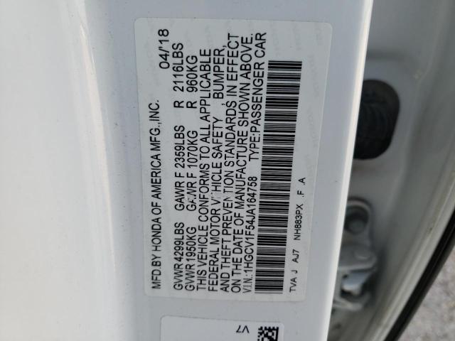 Photo 9 VIN: 1HGCV1F54JA164758 - HONDA ACCORD EXL 