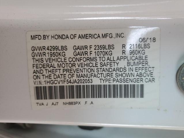 Photo 12 VIN: 1HGCV1F54JA202053 - HONDA ACCORD 