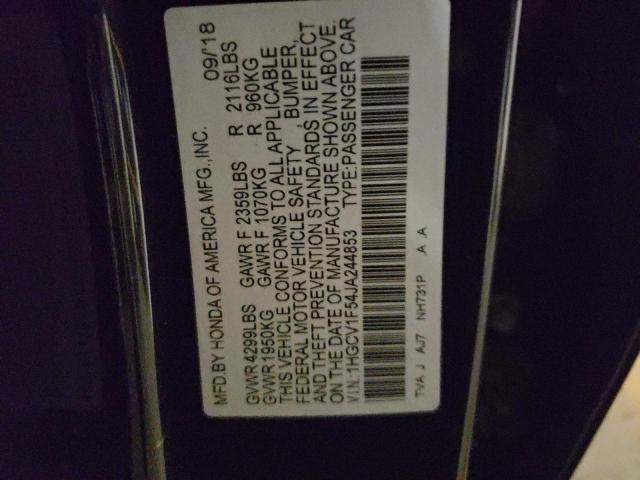 Photo 11 VIN: 1HGCV1F54JA244853 - HONDA ACCORD EXL 