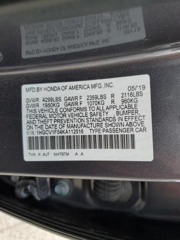 Photo 9 VIN: 1HGCV1F54KA112516 - HONDA ACCORD EXL 