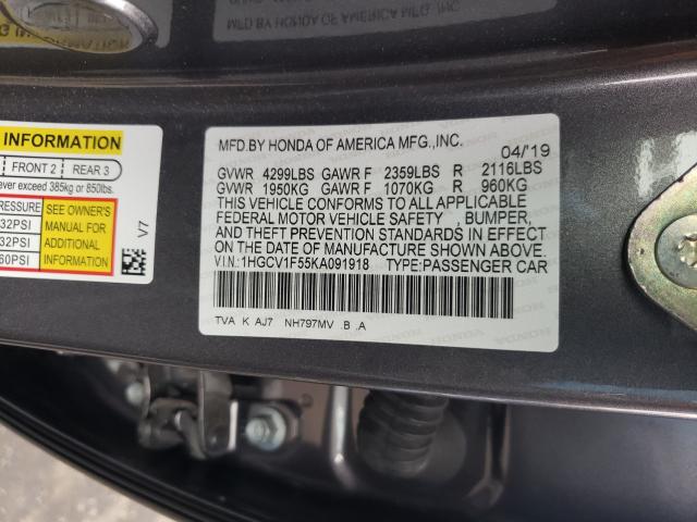 Photo 9 VIN: 1HGCV1F55KA091918 - HONDA ACCORD EXL 