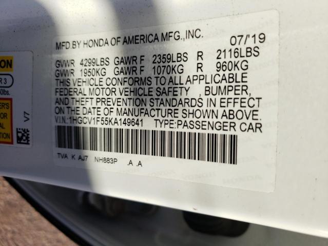 Photo 12 VIN: 1HGCV1F55KA149641 - HONDA ACCORD 