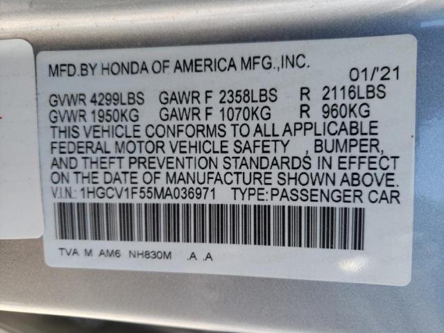 Photo 9 VIN: 1HGCV1F55MA036971 - HONDA ACCORD EXL 