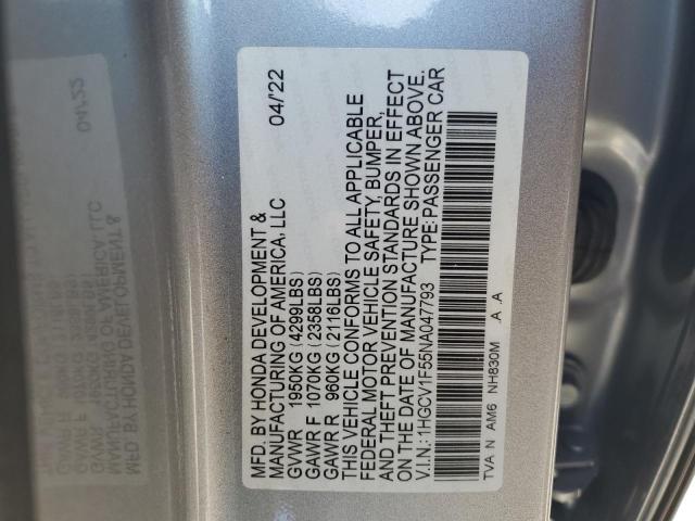 Photo 11 VIN: 1HGCV1F55NA047793 - HONDA ACCORD EXL 