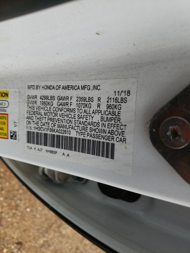 Photo 9 VIN: 1HGCV1F56KA022610 - HONDA ACCORD EXL 