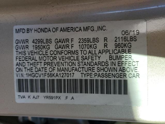 Photo 11 VIN: 1HGCV1F56KA127017 - HONDA ACCORD EXL 