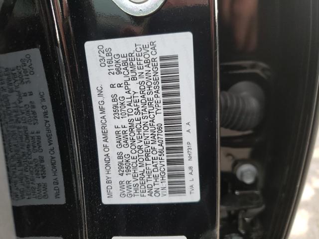 Photo 9 VIN: 1HGCV1F56LA077060 - HONDA ACCORD EXL 