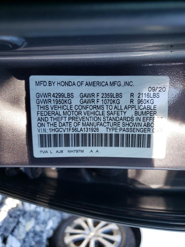 Photo 9 VIN: 1HGCV1F56LA131926 - HONDA ACCORD EXL 