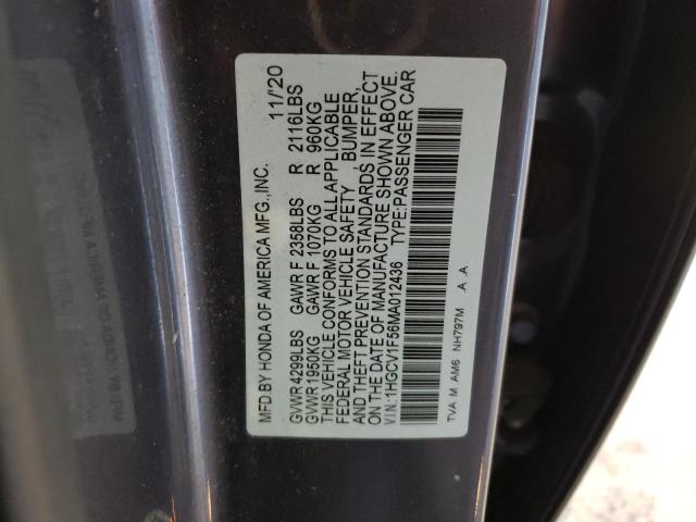 Photo 11 VIN: 1HGCV1F56MA012436 - HONDA ACCORD 