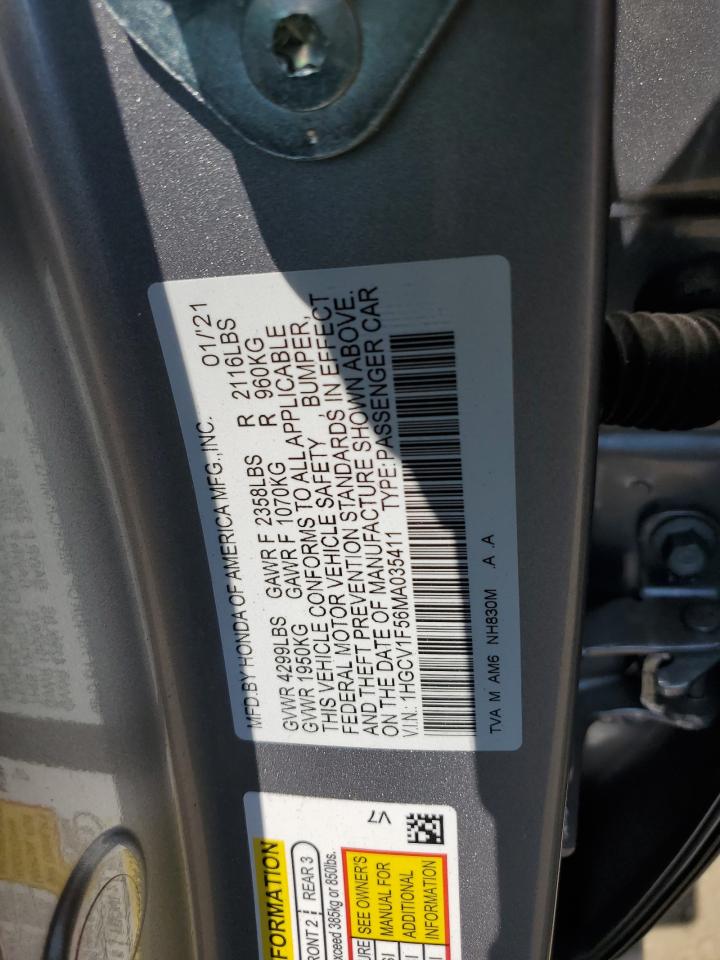 Photo 12 VIN: 1HGCV1F56MA035411 - HONDA ACCORD 