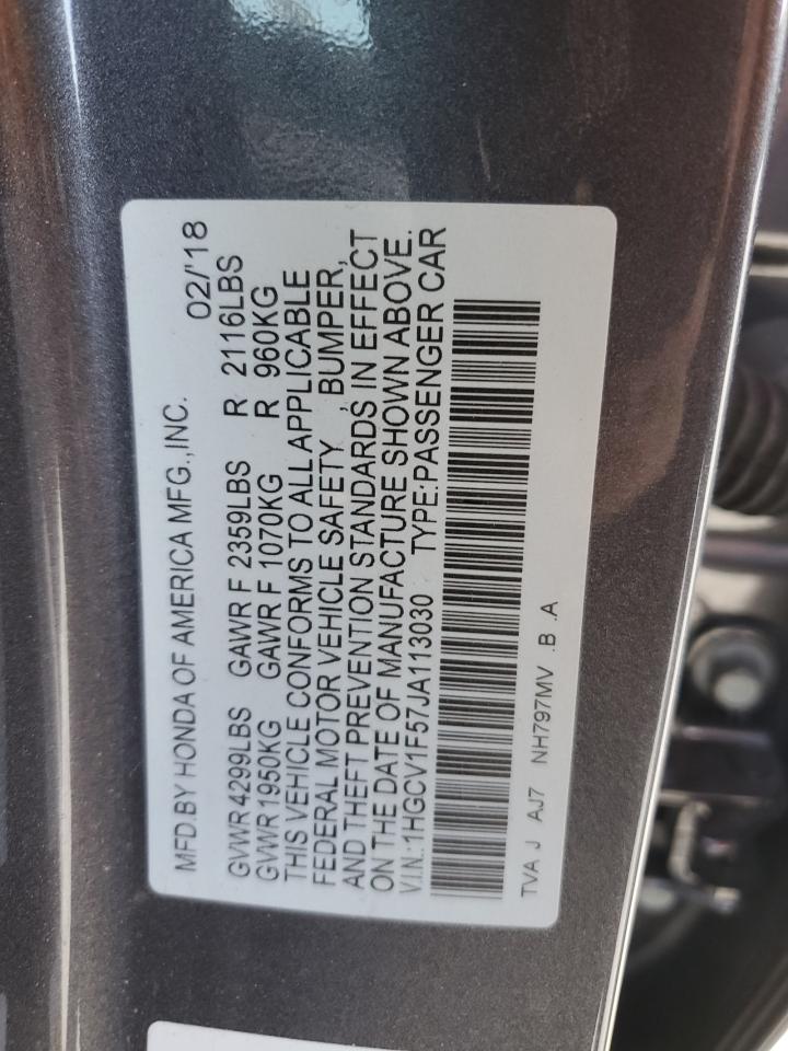 Photo 11 VIN: 1HGCV1F57JA113030 - HONDA ACCORD 