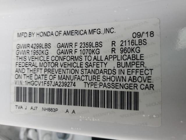 Photo 11 VIN: 1HGCV1F57JA239274 - HONDA ACCORD 